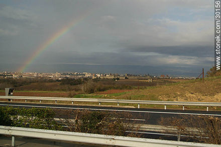 Rainbow over Carcassonne - Region of Languedoc-Rousillon - FRANCE. Photo #30156