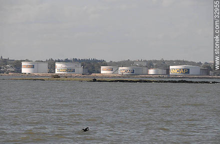 Tanques de combustible de la planta de Ancap en La Teja - Departamento de Montevideo - URUGUAY. Foto No. 32955