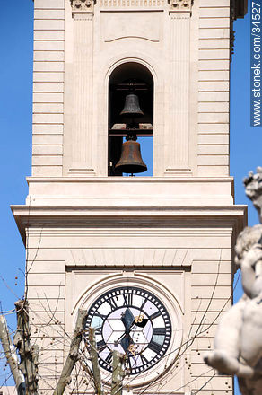 Campanario y reloj de la catedral de San José de Mayo - Departamento de San José - URUGUAY. Foto No. 34527