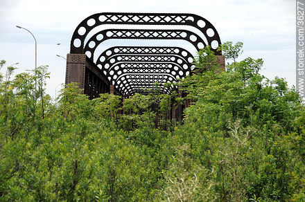 Puente ferroviario sobre el río Cuareim, en desuso. - Departamento de Artigas - URUGUAY. Foto No. 36277