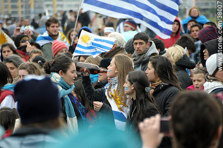 Uruguayan footbal soccer team reception after playing the World Cup in South Africa, 2010. -  - URUGUAY. Photo #38007