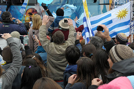 Uruguayan footbal soccer team reception after playing the World Cup in South Africa, 2010. -  - URUGUAY. Photo #38108