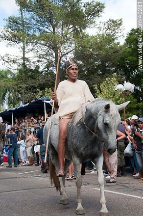 Representing a native man - Tacuarembo - URUGUAY. Photo #40281