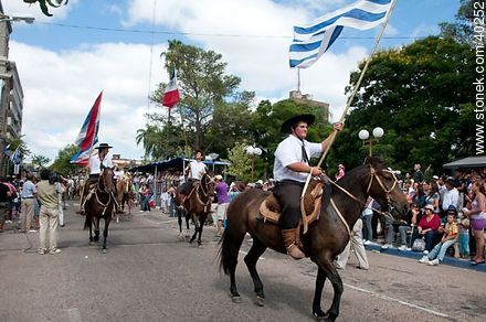 Uruguayan patriotic flags. Artigas and Ansina. - Tacuarembo - URUGUAY. Photo #40252
