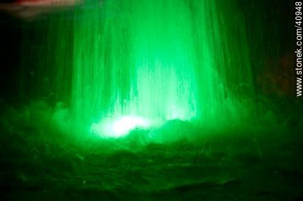 Water fountain illuminated green -  - MORE IMAGES. Photo #40948
