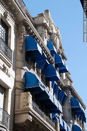 Balconies with awnings - Department of Montevideo - URUGUAY. Photo #42382