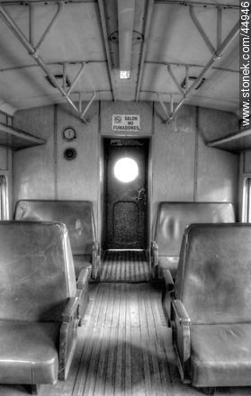 Inside an old railway wagon - Department of Montevideo - URUGUAY. Photo #44946