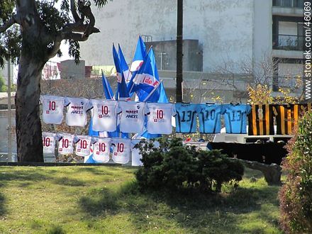 Flags of Nacional - Department of Montevideo - URUGUAY. Photo #46069