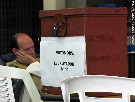 Estudio de votos observados en la Junta Electoral. Hora de descanso. - Departamento de Montevideo - URUGUAY. Foto No. 47764