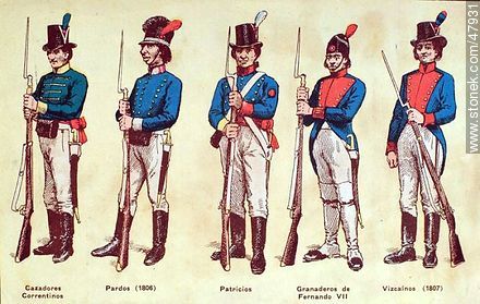 Uniformes militares en América del Sur en el siglo XIX -  - URUGUAY. Foto No. 47931