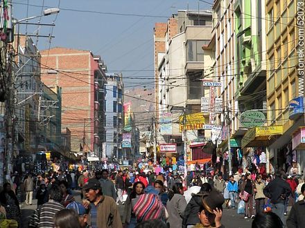 La calle Tumusla en La Paz. Centro Comercial. - Bolivia - Otros AMÉRICA del SUR. Foto No. 52073
