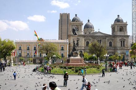 Plaza Murillo. Palacio de Gobierno (Palacio Quemado) y Catedral Metropolitana - Bolivia - Otros AMÉRICA del SUR. Foto No. 52165