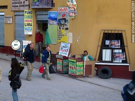 Currency exchange at Av. 6 de Agosto in Copacabana, Bolivia - Bolivia - Others in SOUTH AMERICA. Photo #52381