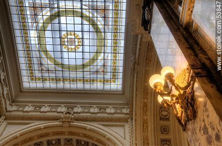 Stained glass ceiling of the Palacio Legislativo - Department of Montevideo - URUGUAY. Photo #53847