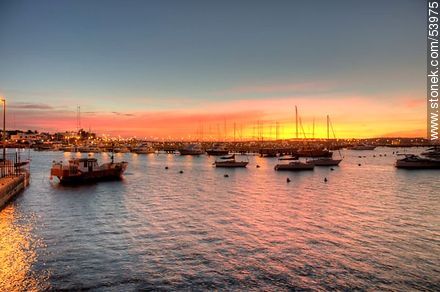 Colors of the sunset at the port of Punta del Este - Punta del Este and its near resorts - URUGUAY. Photo #53975