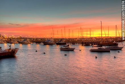 Colors of the sunset at the port of Punta del Este - Punta del Este and its near resorts - URUGUAY. Photo #53974