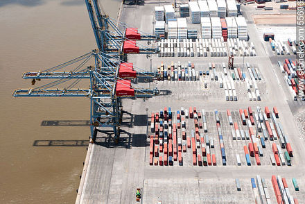 TCP containers and huge gantry cranes - Department of Montevideo - URUGUAY. Photo #55696