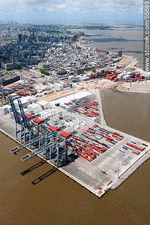 TCP containers and gantry cranes - Department of Montevideo - URUGUAY. Photo #55699