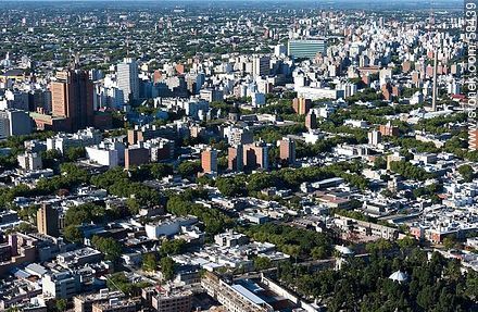 Vista aérea de los barrios Palermo y Cordón - Departamento de Montevideo - URUGUAY. Foto No. 58439