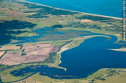 Partial aerial view of the lagoon Garzon - Department of Rocha - URUGUAY. Photo #58755