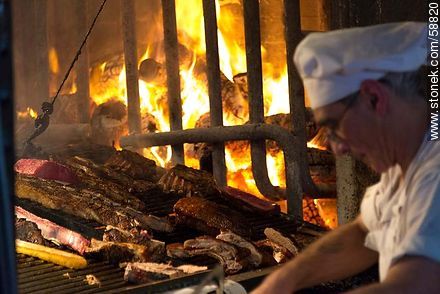 Barbecue in  Mercado del Puerto - Department of Montevideo - URUGUAY. Photo #58820