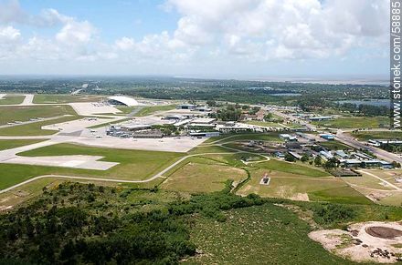 Aerial view of DINACIA, Cargo Terminal,  Brigada Aérea 1 and Carrasco Airport - Department of Canelones - URUGUAY. Photo #58885