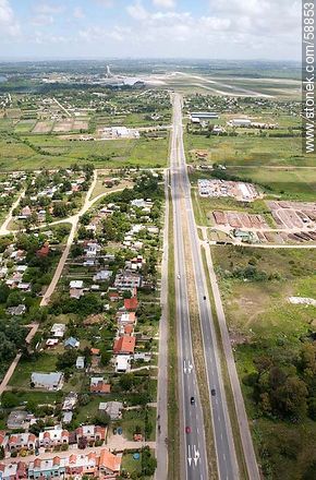 Aerial view of Route Interbalnearia up to Lagomar - Department of Canelones - URUGUAY. Photo #58853