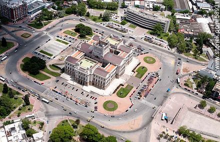 Aerial View of the Palacio Legislativo - Department of Montevideo - URUGUAY. Photo #58931