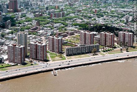 Aerial view of the Rambla Argentina on the Barrio Sur quarter.  - Department of Montevideo - URUGUAY. Photo #59070
