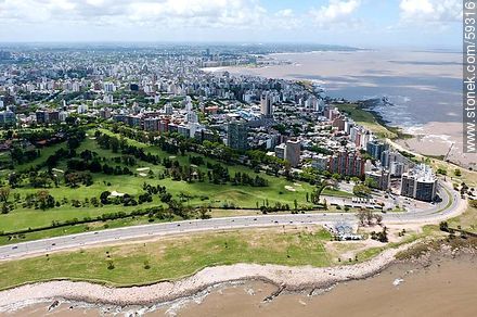 Aerial view of the Rambla Wilson and Boulevard Artigas - Department of Montevideo - URUGUAY. Photo #59316