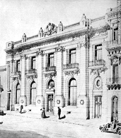 Banco Hipotecario del Uruguay (en construcción), 1909 - Departamento de Montevideo - URUGUAY. Foto No. 59704