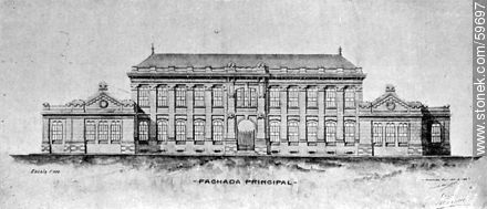 La nueva Escuela de Veterinaria. Pabellón de Clínicas, 1910 - Departamento de Montevideo - URUGUAY. Foto No. 59697
