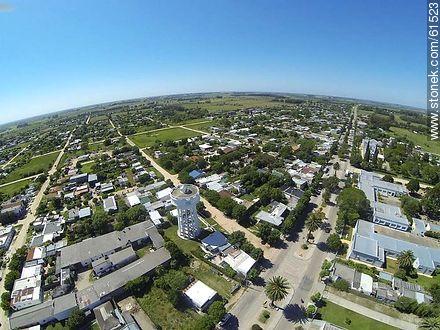 Foto aérea de la ciudad de San Ramón - Departamento de Canelones - URUGUAY. Foto No. 61523