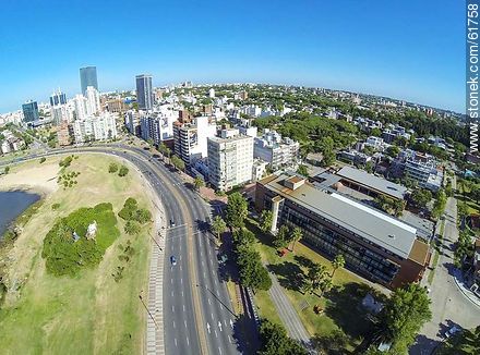 Aerial photo of the Rambla Armenia and the French School - Department of Montevideo - URUGUAY. Photo #61758
