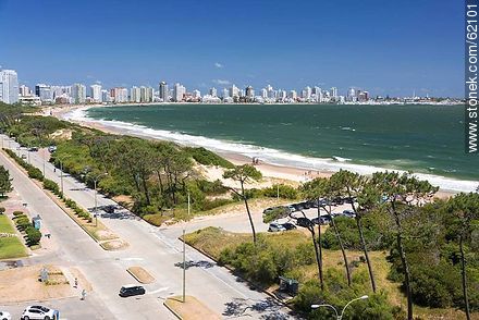 Mansa Beach and view of the towers of the Peninsula a windy day - Punta del Este and its near resorts - URUGUAY. Photo #62101