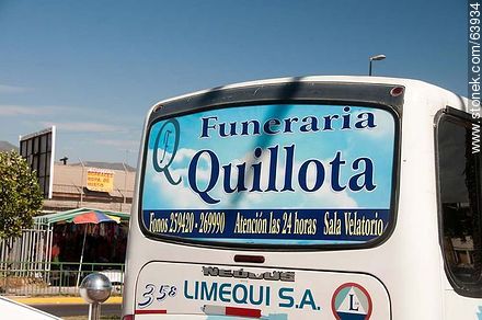 Funeral advertising in a bus - Chile - Others in SOUTH AMERICA. Photo #63934