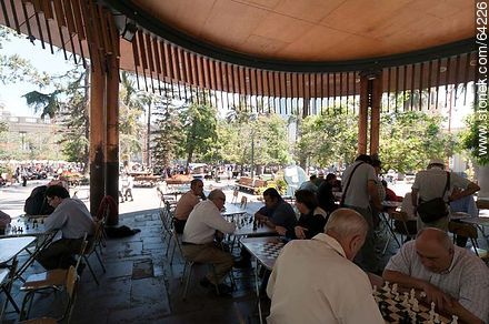 Chess tables in the Plaza de Armas - Chile - Others in SOUTH AMERICA. Photo #64226