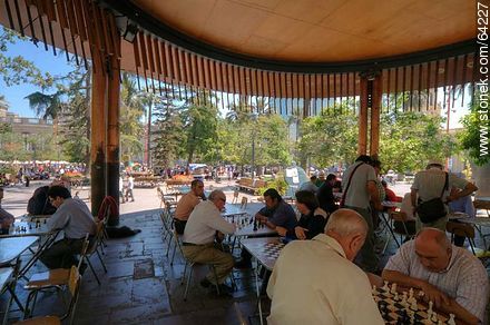 Chess tables in the Plaza de Armas - Chile - Others in SOUTH AMERICA. Photo #64227