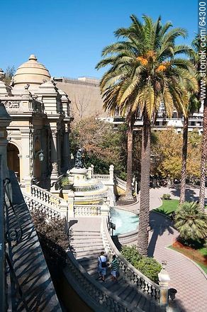 Stairs to the terrace of the Neptune Fountain. Cerro Santa Lucia - Chile - Others in SOUTH AMERICA. Photo #64300