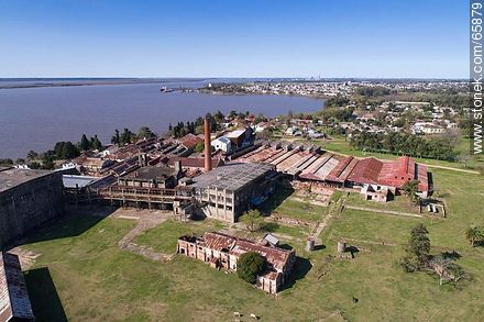 Aerial photo of the Barrio Anglo former Anglo meat processing plant - Rio Negro - URUGUAY. Photo #65879