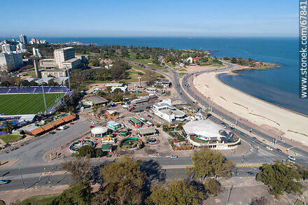 Aerial view of Rodó Park and Ramírez beach - Department of Montevideo - URUGUAY. Photo #67841
