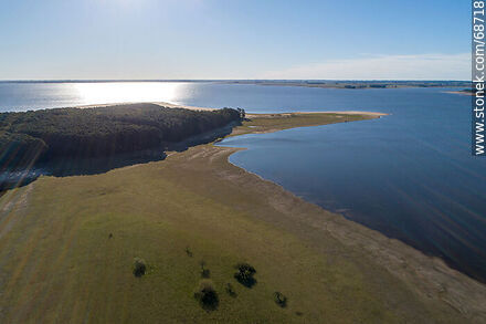 Aerial view of pine forests and beaches of San Gregorio de Polanco - Tacuarembo - URUGUAY. Photo #68718