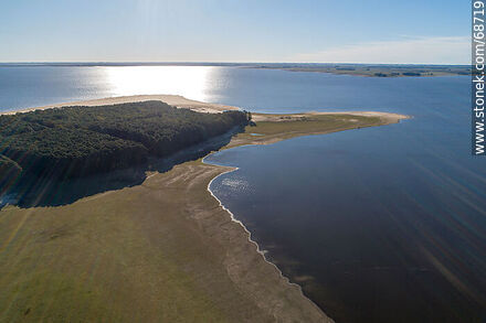 Aerial view of pine forests and beaches of San Gregorio de Polanco - Tacuarembo - URUGUAY. Photo #68719
