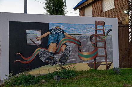 Mural frente a la rambla - Departamento de Tacuarembó - URUGUAY. Foto No. 68829