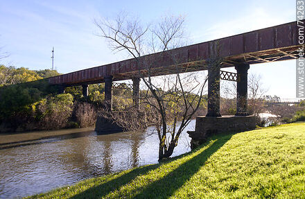 Railroad bridge over Fraile Muerto Creek - Department of Cerro Largo - URUGUAY. Photo #74263