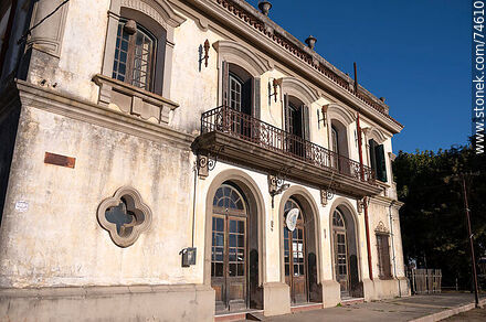 Old train station of Rio Branco in front of the street - Department of Cerro Largo - URUGUAY. Photo #74610