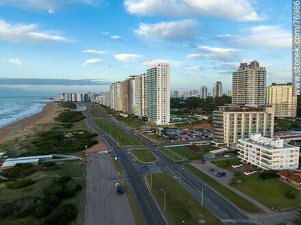 Aerial view of the towers of Brava beach at dawn - Punta del Este and its near resorts - URUGUAY. Photo #76986