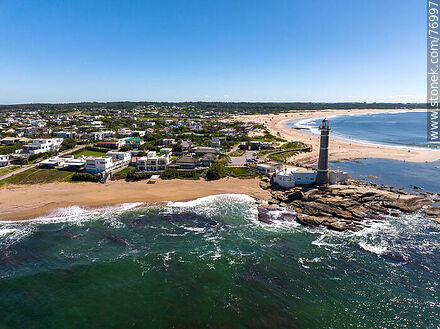 Aerial view of the lighthouse - Punta del Este and its near resorts - URUGUAY. Photo #76997