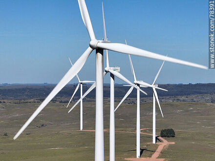 Aerial view of wind energy mills -  - MORE IMAGES. Photo #78391