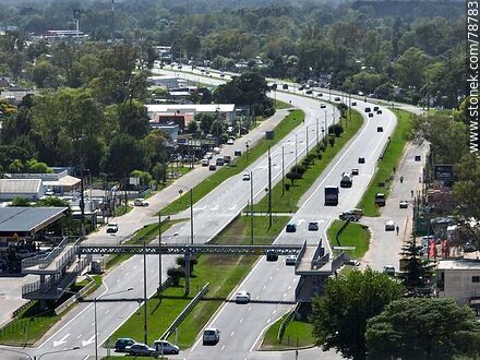 Aerial photo of an overhead crosswalk - Department of Canelones - URUGUAY. Photo #78783